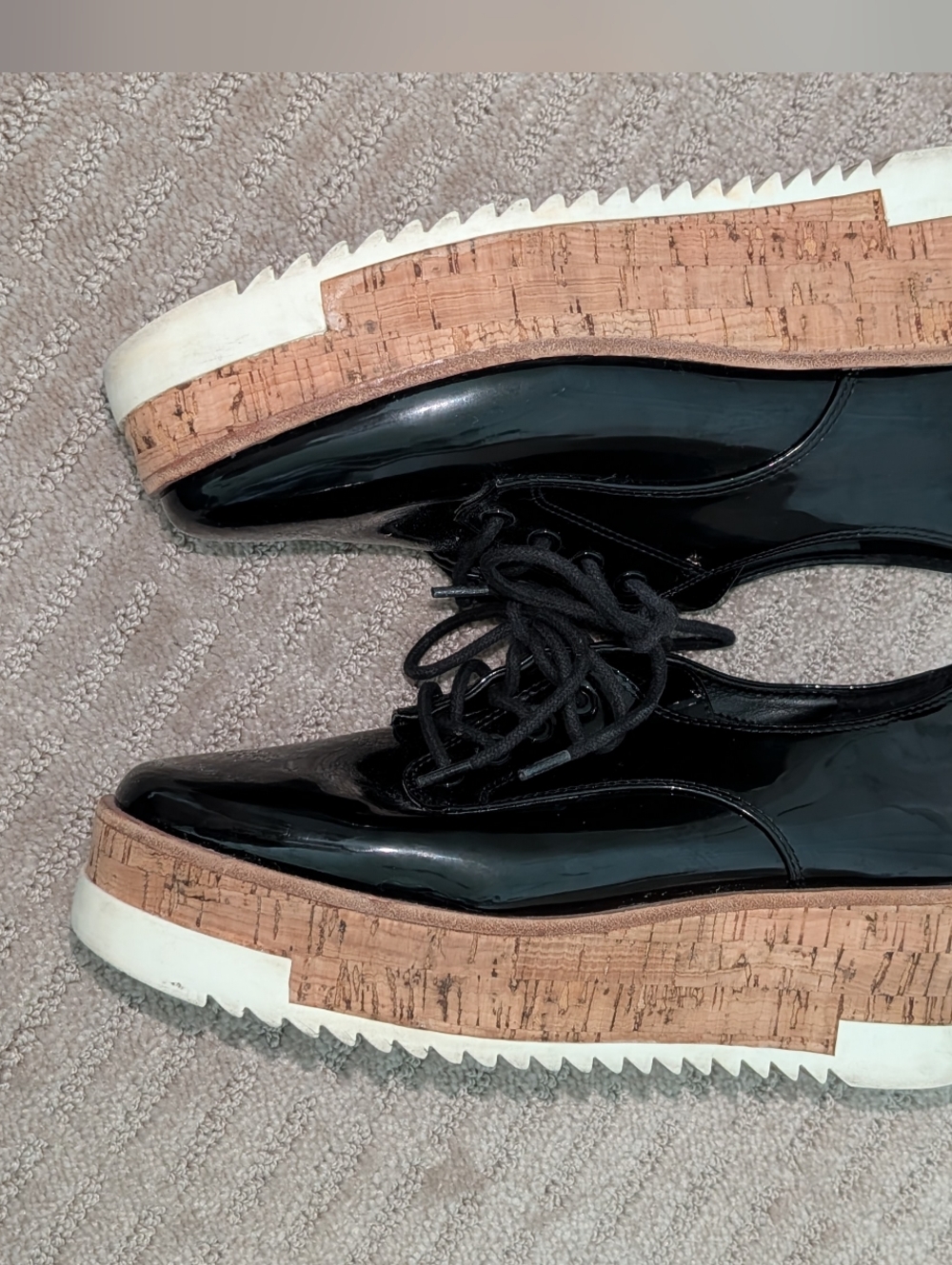 Aldo‎ Black Leather Heeled Oxfords Size 7 - Picture 5 of 6